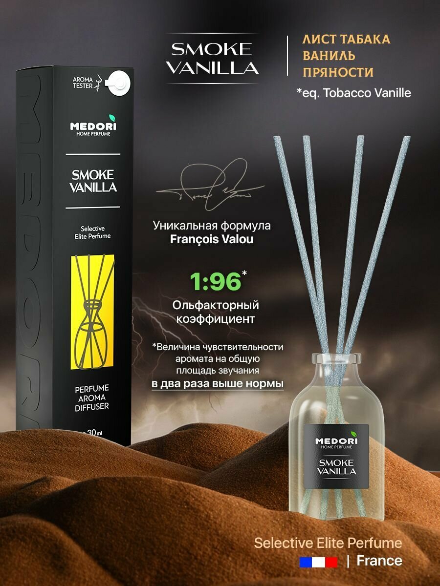 Диффузор для дома Medori ароматизатор для дома SMOKE VANILLA 30мл