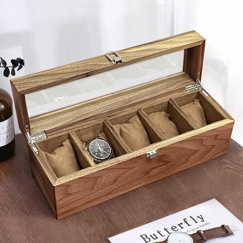 Деревянная шкатулка для хранения 5 часов / Коробки из дерева для часов