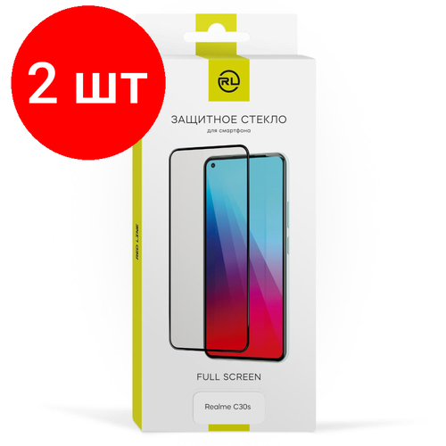 Комплект 2 штук, Защитное стекло Red Line УТ000033881 Realme C30s FULL GLUE черный комплект 5 штук защитное стекло red line realme c30s full glue черный