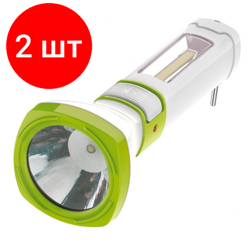 Комплект 2 штук, Фонарь светодиодный аккум. Космос 5W LED, бок. пан, COB 3Вт,3 реж, з/у космос фонарь прожектор ac8005wlith лит акк 3 7v 2 4ah led 5w 350lm черно борд пластик з у 220v