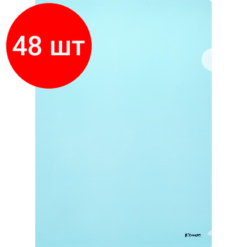 Комплект 48 штук, Папка уголок Комус А4 180мкм (синий) брелок комус 10 шт синий