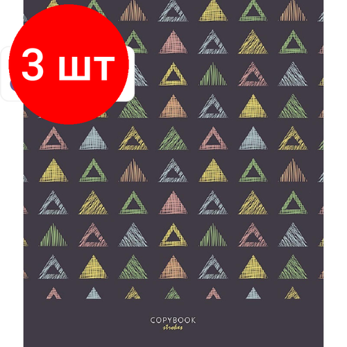 Комплект 3 штук, Тетрадь общая А5.80л, клетка, скреп, обл. карт в ассортименте С0414 тетрадь общая а5 40л клетка скреп обл карт favorite color 5диз тк