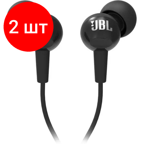 Комплект 2 штук, Наушники JBL C100SI Black (JBLC100SIUBLK) беспроводные наушники jbl c100si черный