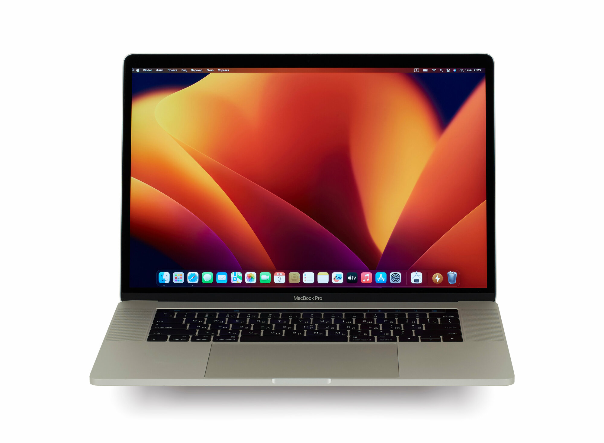 Ноутбук Apple Macbook Pro 15 Touch Bar Retina 2017 г (Производство 2018 г) Core i7 2.8Ггц 4 ядра / ОЗУ 16Гб / Объем SSD 500Gb / AMD Radeon Pro 555 2Гб / Silver