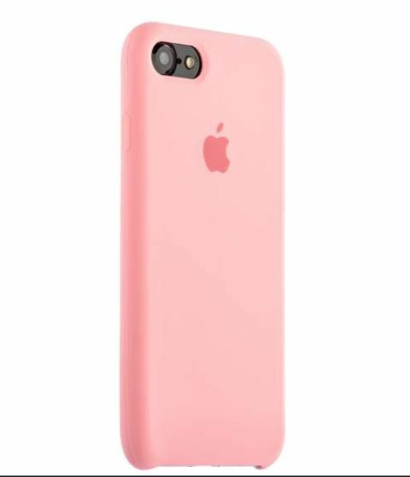 фото IPhone 7 / 8 / SE 2020 под оригинальный светло-розовый чехол, айфон 7, 8 се замша противоударный утолщённый Silicone case
