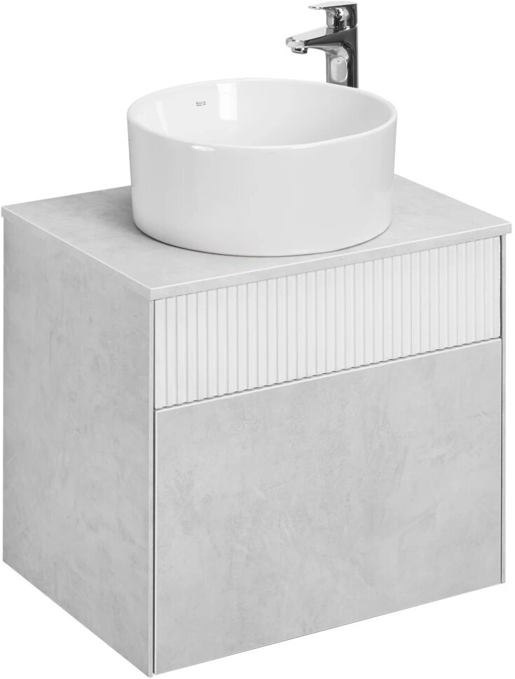 Тумба светло-серый/белый матовый 60 см Акватон Марбл 1A276101MH4C0