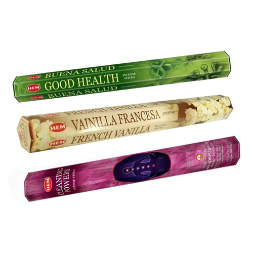 Благовония HEM Good Health, French Vanilla , Cleaning Powers 3 уп. по 20 шт.