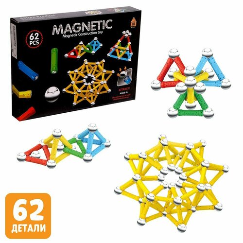Конструктор магнитный, 62 детали 9201091 .