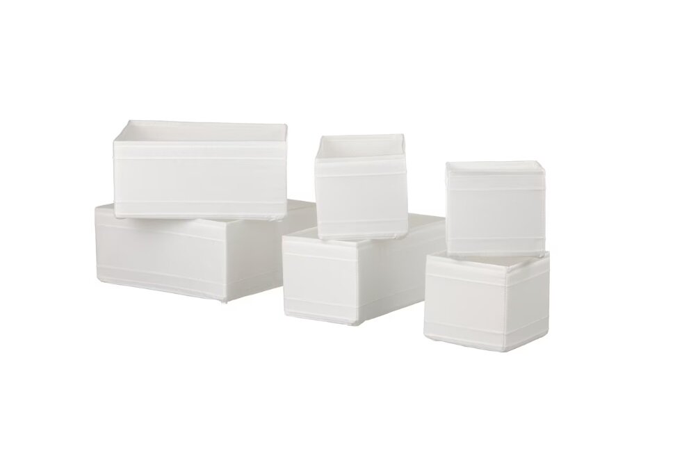 Коробка для хранения Икеа Скубб Ikea Scubb, 6 шт, белый