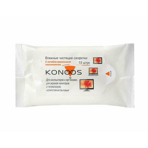 Konoos KSN-15 15 шт. для экрана, для оргтехники, зеленый септофреш салфетки влажные универсальные 15