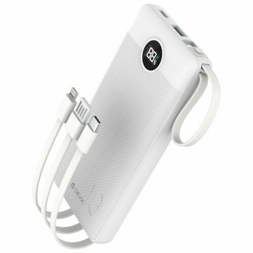 Devia внешний аккумулятор Extreme Speed Series Full Compatible 20W Power Bank 4 встроенных кабеля белый 2576₽