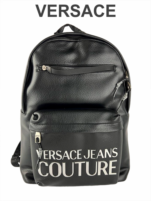 Рюкзак Versace Jeans Couture, фактура зернистая, черный