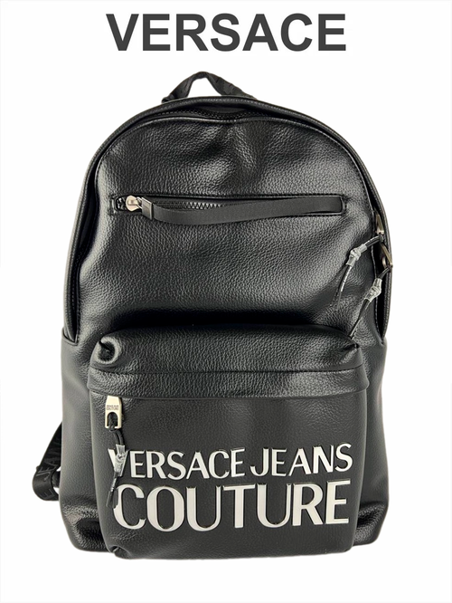 Рюкзак Versace Jeans, фактура зернистая, черный