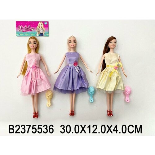 Кукла с аксессуарами, 3 вида NONAME 2375536 кукла с аксессуарами 3 вида в ассортименте в пакете 6x3x26 см