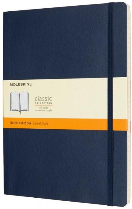 Moleskine QP621B20 Блокнот moleskine classic soft, xlarge 190х250 мм, 192 стр, линейка мягкая обложка синий сапфир