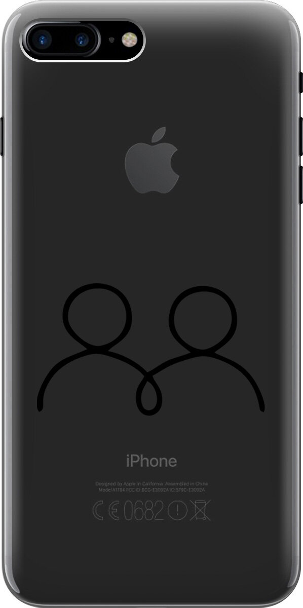 Силиконовый чехол на Apple iPhone 8 Plus / 7 Plus / Эпл Айфон 7 Плюс / 8 Плюс с рисунком "Couple Lines"