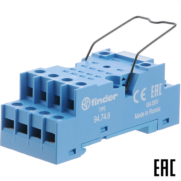 Розетка 9474/94749SMA для промежуточного реле серии 55.32 55.34 таймера 85.02 85.04 Finder (2 шт. в комплекте)
