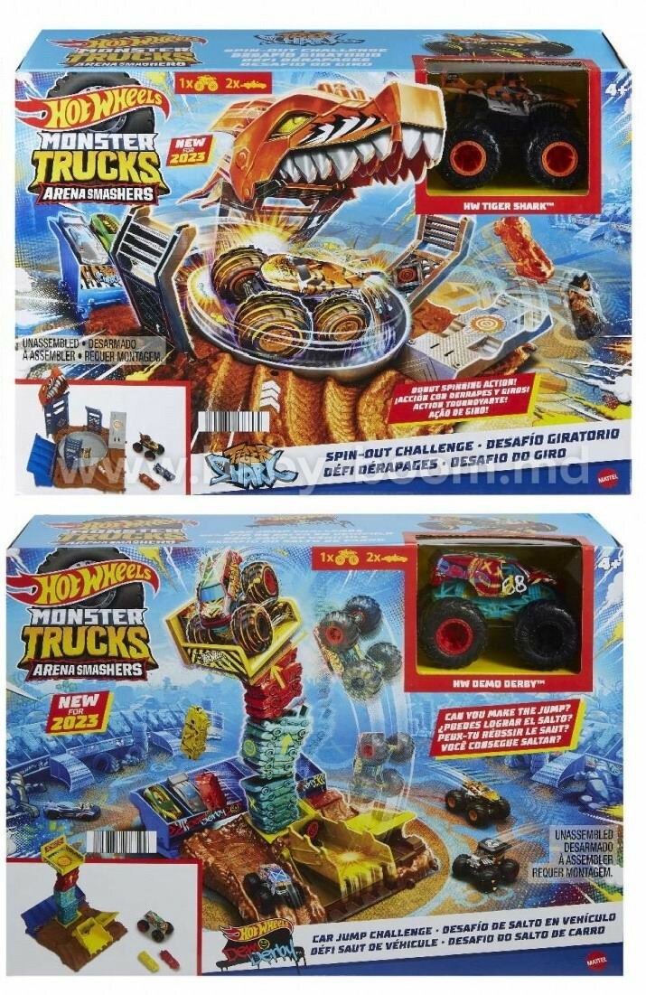 Игровой набор Mattel Hot Wheels, Monster Trucks, Мир Арены, Прыжки автомобиля (HNB92)