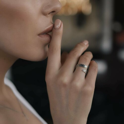 фото Кольцо наборное sirius jewelry, серебро, 925 проба, чернение, оксидирование, безразмерное, серебряный