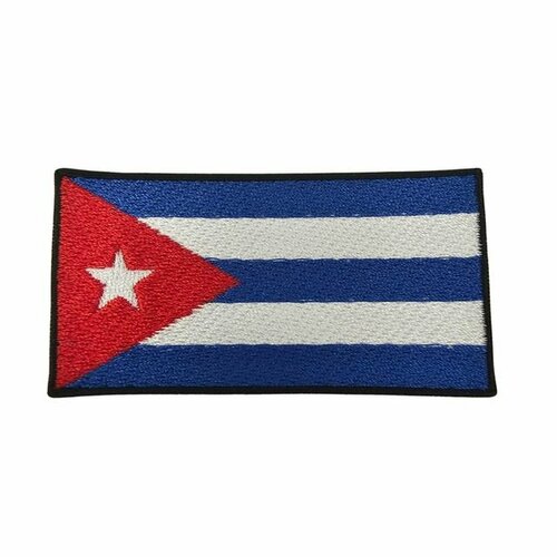 нашивка шеврон патч флаг доминики размер 90х45 мм Нашивка шеврон патч, Флаг Кубы , размер 90х45 мм