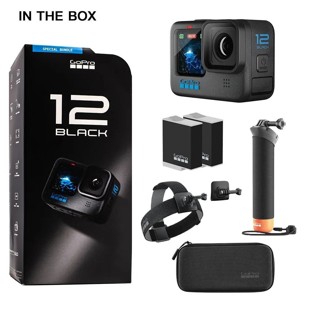 Экшн-камера GoPro 12 Special Bundle, 27.6МП, чёрный — фото 1