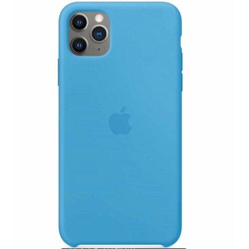 IPhone 11 pro MAX голубой силиконовый чехол Silicone case для айфон 11 про макс