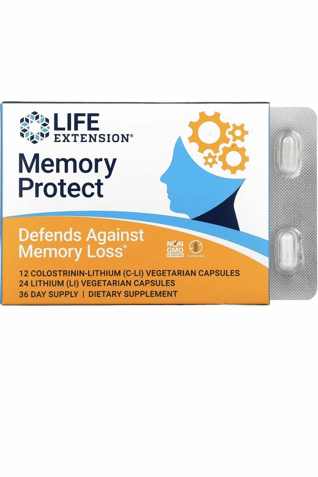 Поддержка Памяти и Когнитивных Функций LIFE EXTENSION Memory Protect 36 капсул