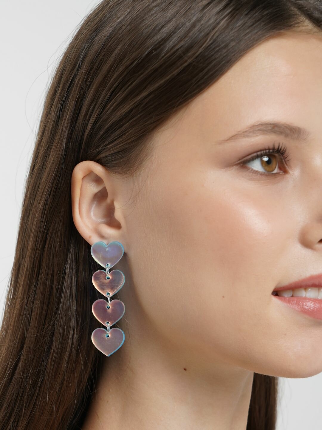 Серьги Bag & You, акрил, размер 90 мм, серебристый — фото 1