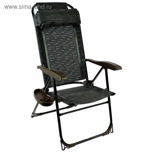 Кресло-шезлонг с полкой, 75x59x109 см, цвет венге кресло шезлонг складное 75x59x109 см цвет песочный