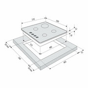 Газовая варочная панель KRONA ORTICA 60 BL