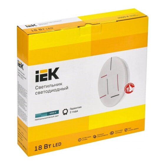 Светильник LED ДПБ 2001 18Вт IP20 4000K круг белый IEK LDPB0-2001-18-4000-K01 (1 шт.)