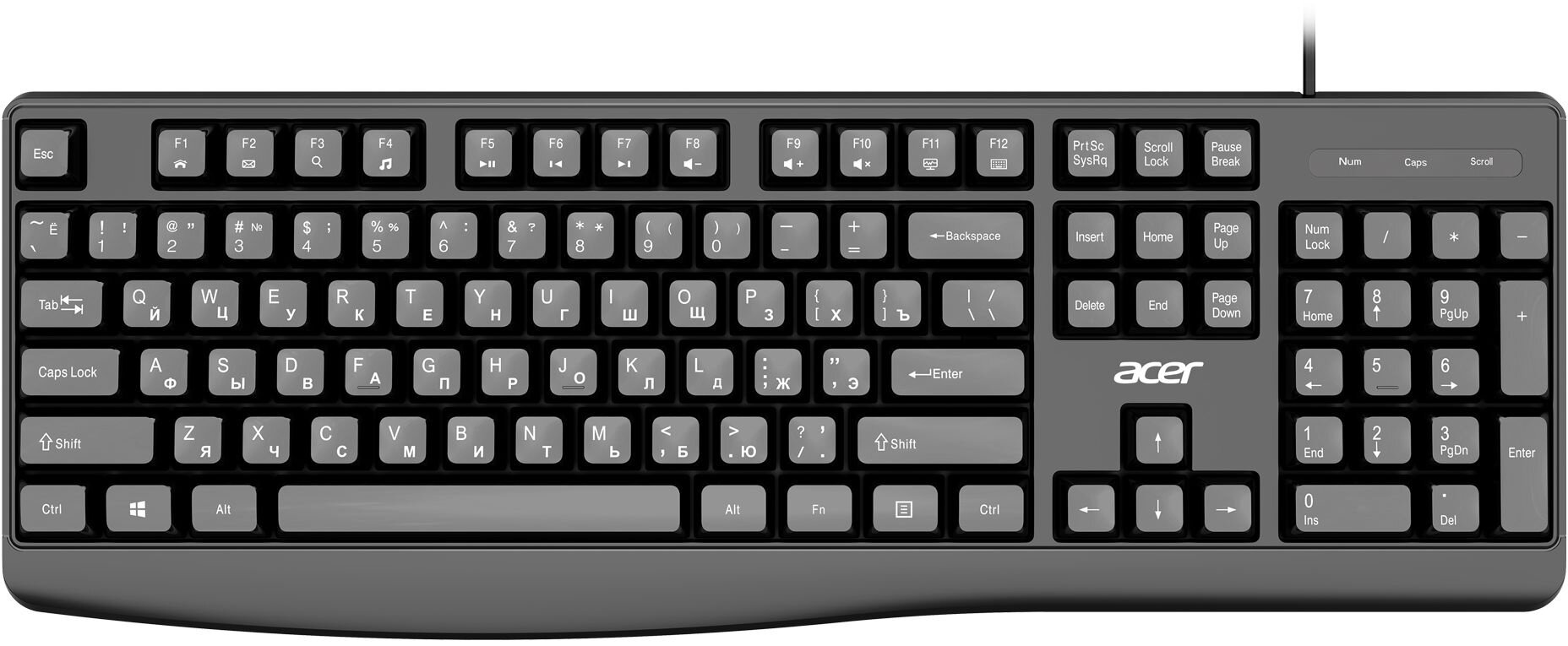 Клавиатура Acer OKW301 черный USB (ZL. KBDCC.01A)