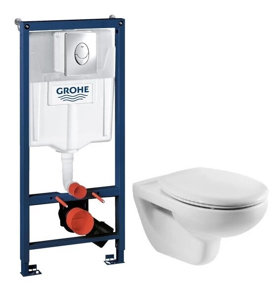 фото Комплект подвесной унитаз Roca Victoria 34630300R + ZRU8013920 + система инсталляции Grohe 38721001