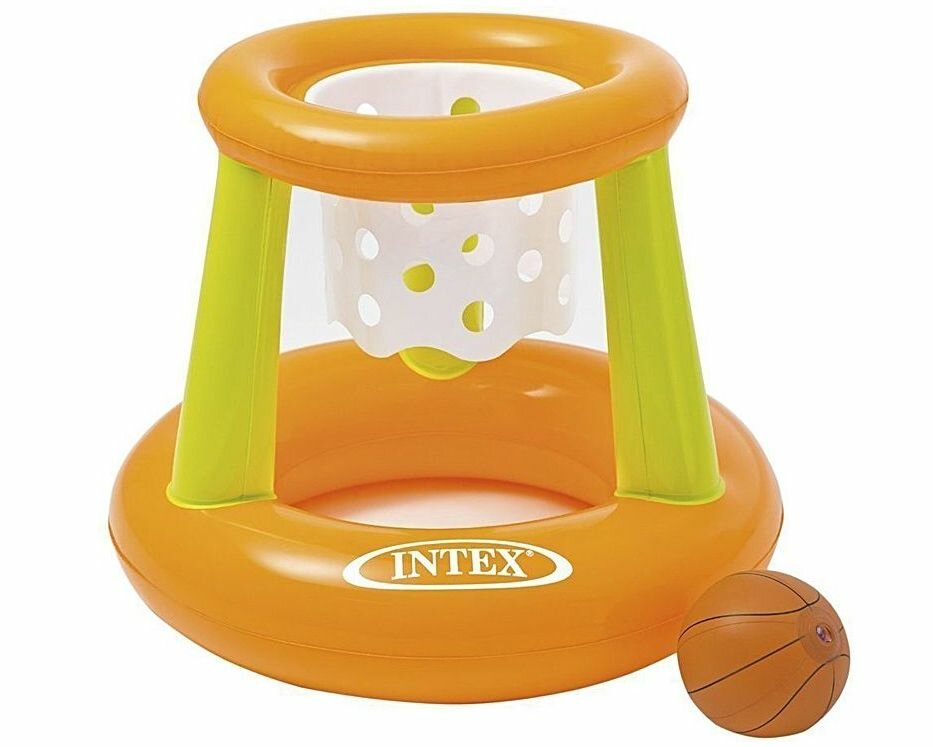 Кольцо надувное баскетбольное Intex 58504, с мячиком