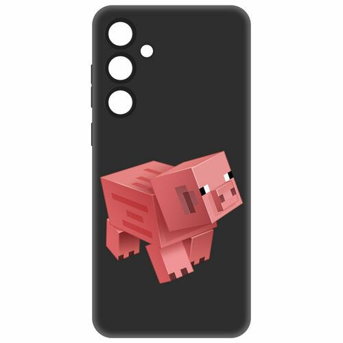 Чехол-накладка Krutoff Soft Case Minecraft-Свинка для Samsung Galaxy A55 5G (A556) черный чехол накладка krutoff soft case minecraft свинка для samsung galaxy a55 5g a556 черный