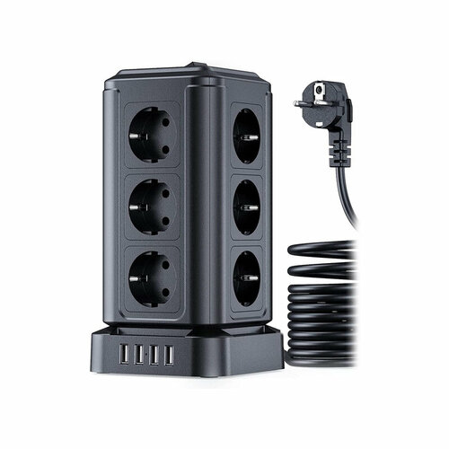 Сетевой фильтр Ritmix RM-2124 12 Sockets 2m Black сетевой фильтр ritmix rm 032 3 sockets black