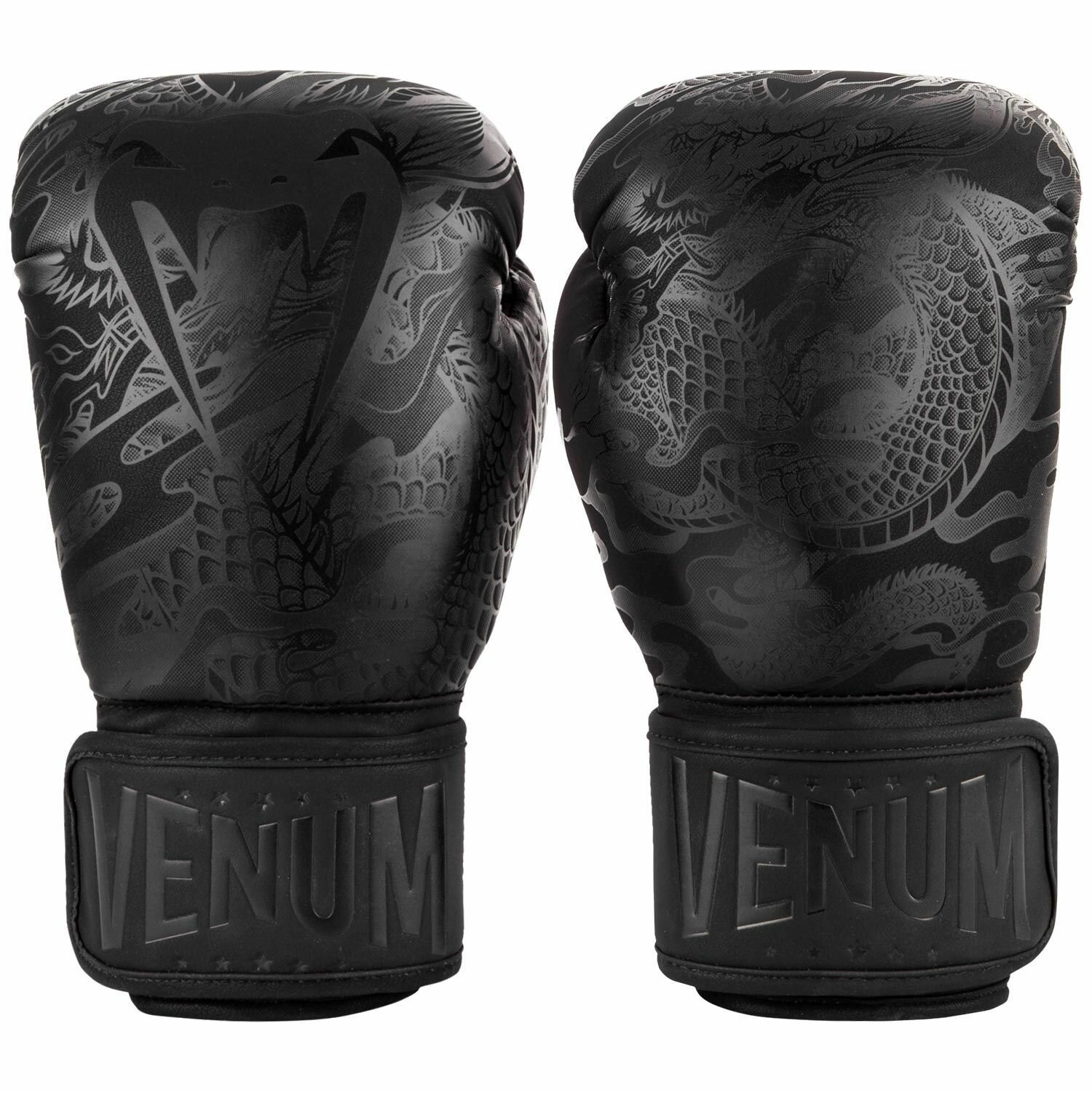 Боксерские перчатки тренировочные Venum Dragons Flight - Black/Black (8 oz)