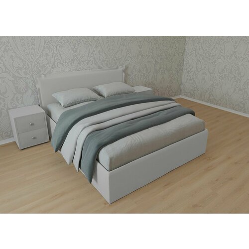 Односпальная кровать Дели 120x200 с подъемным механизмом и с коробом для белья велюр серый