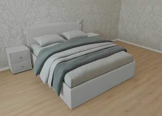 Односпальная кровать Дели 120x200 основание металлическое с ламелями велюр серый