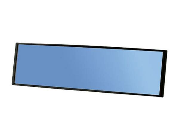 Зеркало салонное Carmate Convex Mirror прямоугольное панорамное 75x290мм с хромовым напылением от яркого света и УФ-лучей чёрное арт. M11