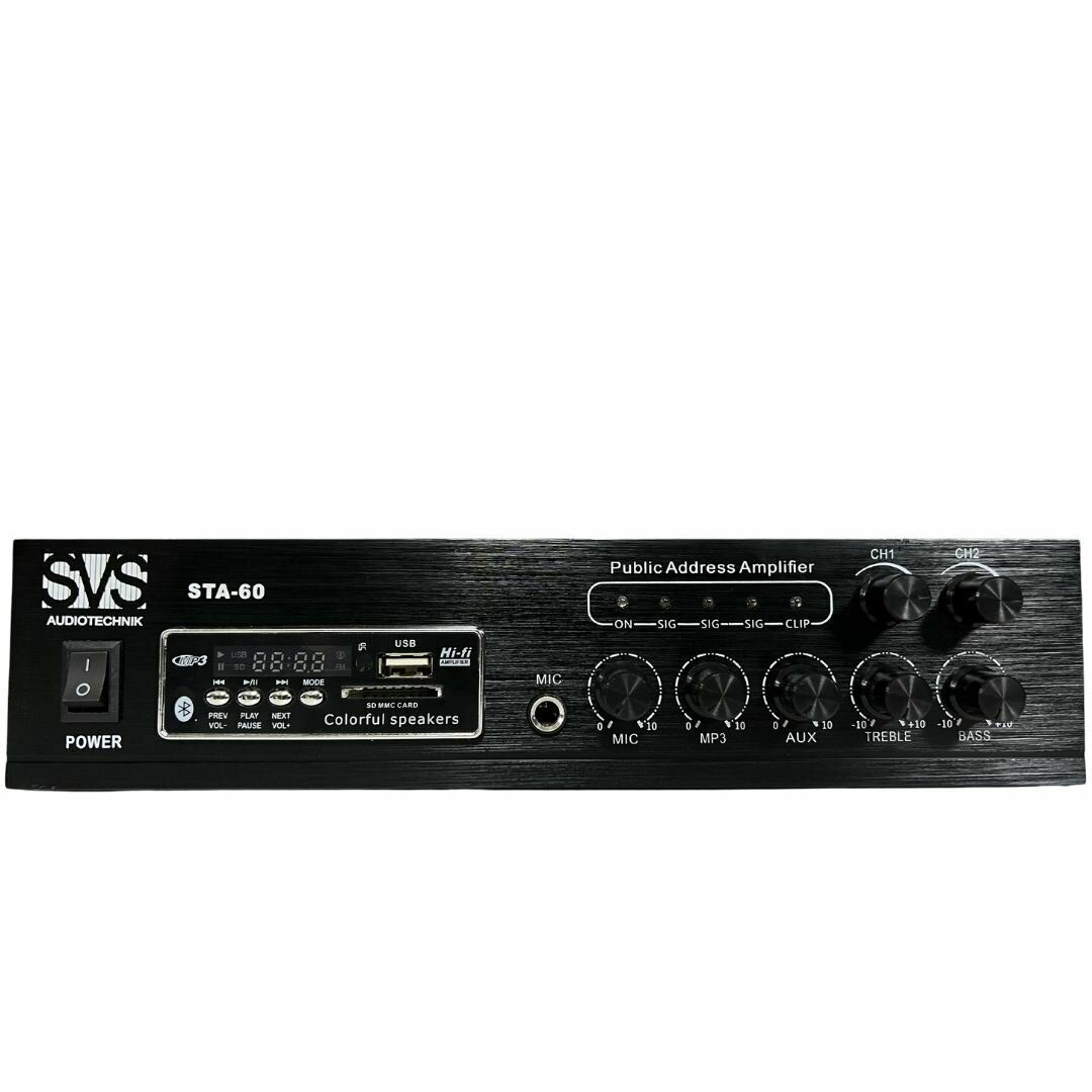 Радиоузел SVS Audiotechnik STA-60 100 В (4 8 16 Ом) усилитель мощности 60 Вт MP3 плеер