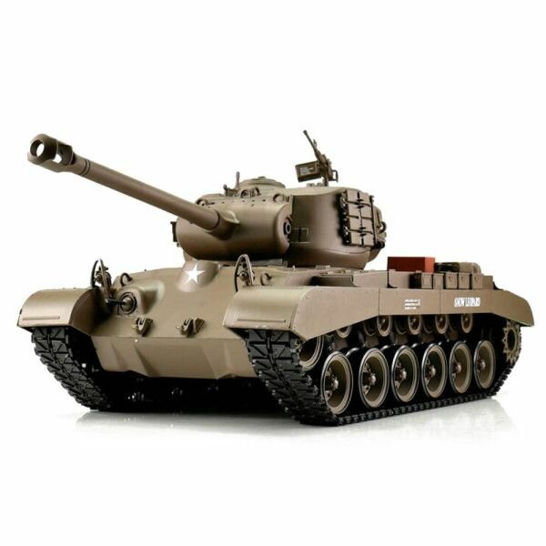 Радиоуправляемый танк Heng Long Snow Leopard USA M26 V7.0 масштаб 1:16 - 3838-1 V7.0 / большой танк на пульте управления