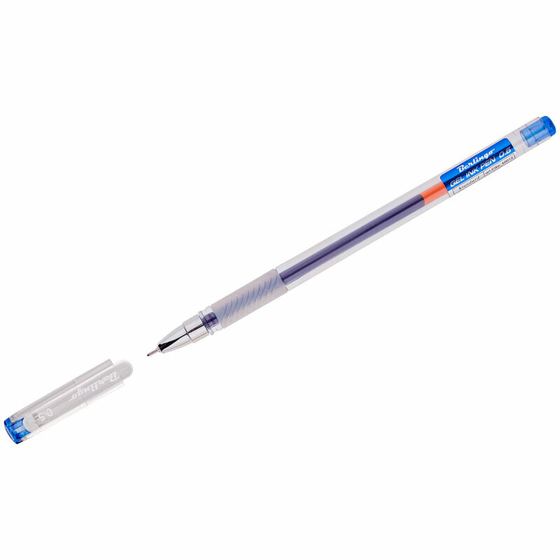 Ручка гелевая Berlingo "Standard" синяя, 0,5мм, грип, игольчатый стержень BERLINGO_ 133524