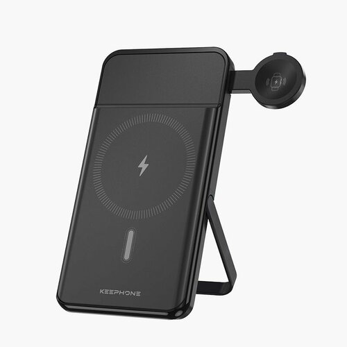 Повербанк Keephone Mag Power Bank, 10000mAh, PowerBank для телефона с беспроводной зарядкой / Черный