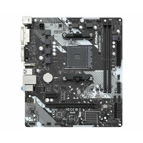 Материнская плата mATX ASRock H610M-HDVM2 R20 LGA1700 H610 2DDR4 3200 4SATA 6G M2 3PCIE 71CH Glan 2USB 32 USB Type-C HDMI D-Su 921700₽