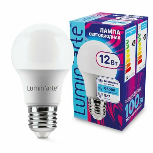Светодиодная лампа LUMINARTE LSTD-A60-12W6KE27 12Вт 6500K E27, цена за 1 шт.
