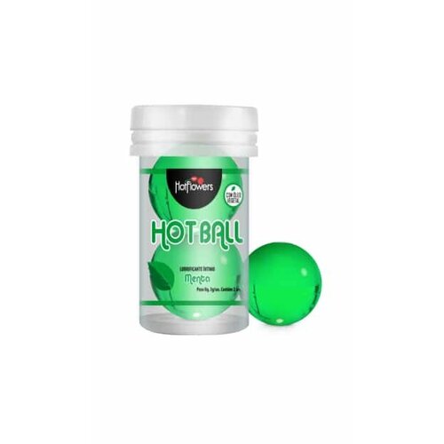 Интимный лубрикант AROMATIC HOT BALL с ароматом мяты в форме двух масляных шариков