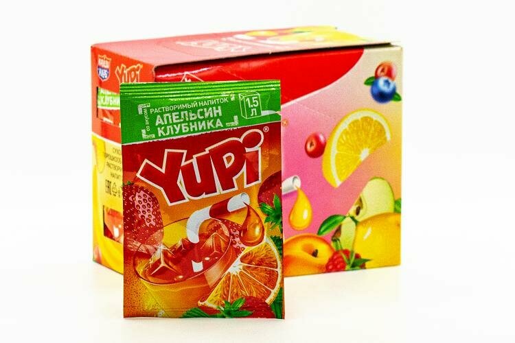 Растворимый напиток YUPI Апельсин-клубника 12 гр Упаковка 24 шт