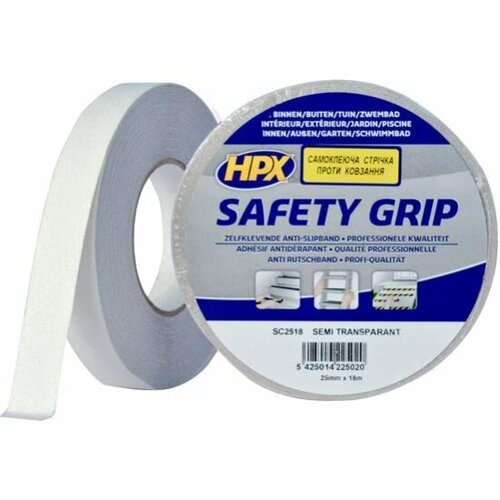 Лента безопасности Hpx SC2518 SAFETY GRIP полупрозрачная, 25мм х 18м