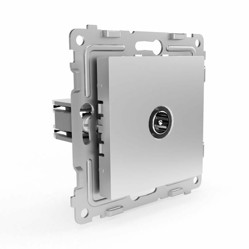 Розетка TV проходная СП Pixel 4DB механизм алюм. TOKOV ELECTRIC TKE-PX-A1P-C03 - фото №3